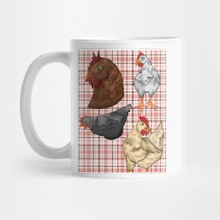 Chickens on Plaid Mug